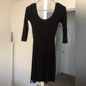 Black Scoop Neck Fit n Flare Dress